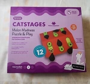 Catstages Melon Madness Puzzle Play Interactive Food Puzzle 12 Treat Cups